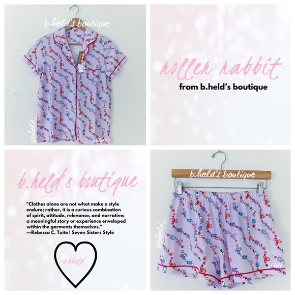 Roller Rabbit Icon Wave Polo Pajamas in Lavender Size Small Dreamland Day 6 NWT - Picture 1 of 16
